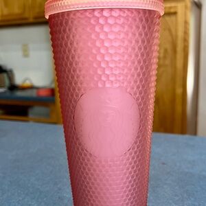 Starbucks Rose Textured Tumbler. 24 oz w/straw